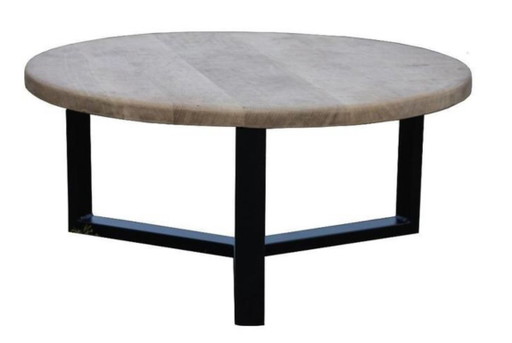 Round Coffee Table – Pimms Design – Solid Oak and Steel – New