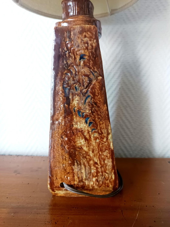 Image 1 of Vintage geglazuurd aardewerk lamp