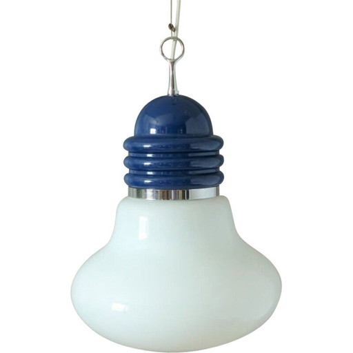 Vintage glazen bolvormige plafondlamp italiaans 1965