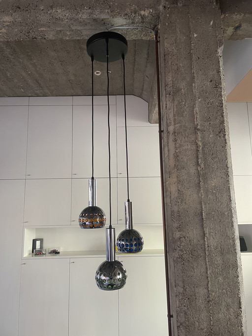 Lot de 3 lampes de poche vintage de l'ère spatiale en chrome