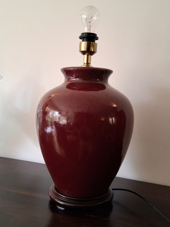 Image 1 of Lámpara de mesa de cerámica estilo jarrón de jengibre asiático