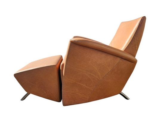 Image 1 of Poltrona + pouf abbinato - pelle - 2000