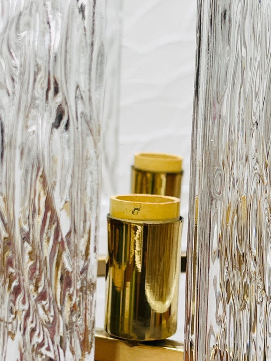 Image 1 of Vintage messing ijsglas kroonluchter