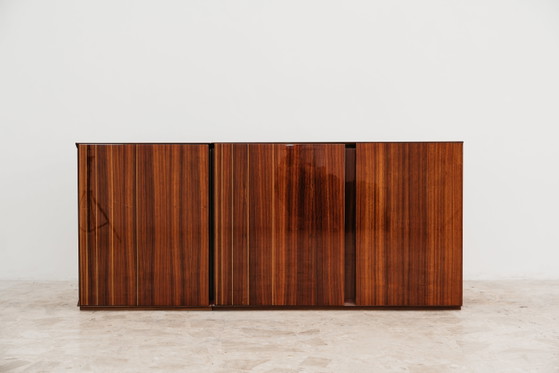 Image 1 of Monumental Rosewood Sideboard Zebrawood Lacquered Mid-Century Design 1970