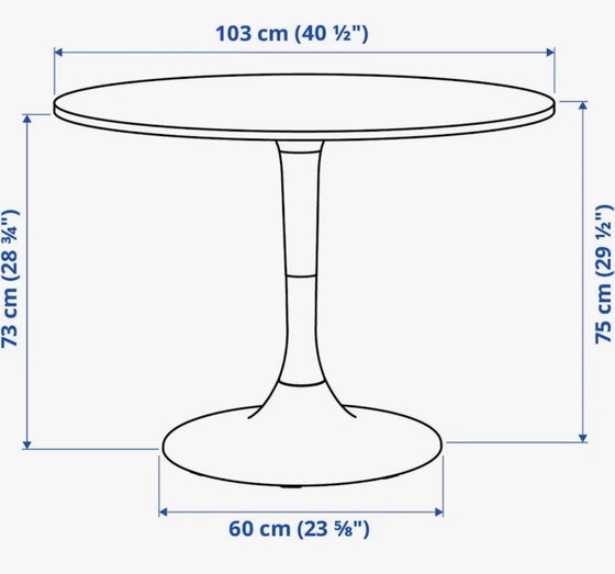 Image 1 of IKEA Docksta witte ronde tafel met tulpvoet