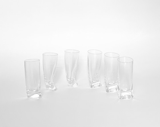 Image 1 of 6 likeurglazen Angelo Mangiarotti voor Cristalleria Colle 1991