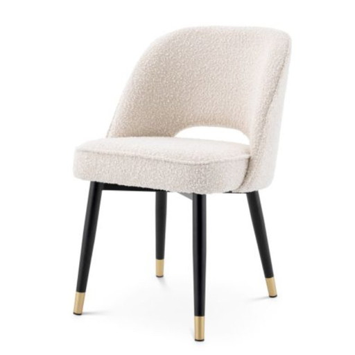 EICHHOLTZ Eetkamerstoel Cliff set van 2 - Bouclé cream