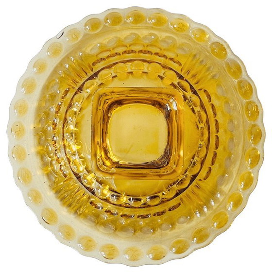 Image 1 of Antique amber glass fruit bowl by August Walther & Sons 1890s