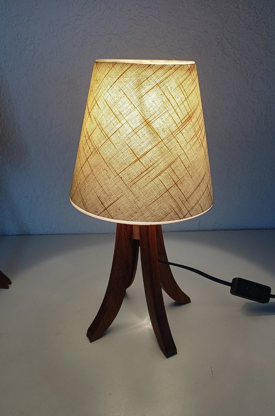 Lampes de chevet en teck de design danois – Textile, Wood (photo 6 of 9)