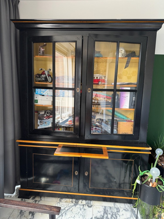 Vaisselier noir antique - deux parties – Bois (photo 5 of 6)