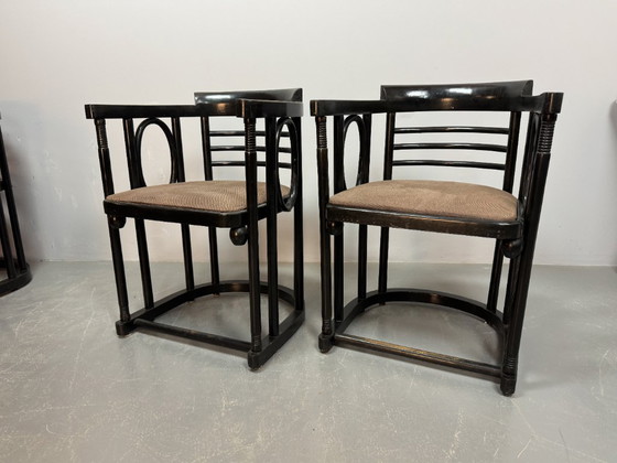 Image 1 of Mid-Century Set of 4 Fledermaus Bauhaus Design Armchairs attributed to Josef Hoffmann for Thonet, Austria 1920s
