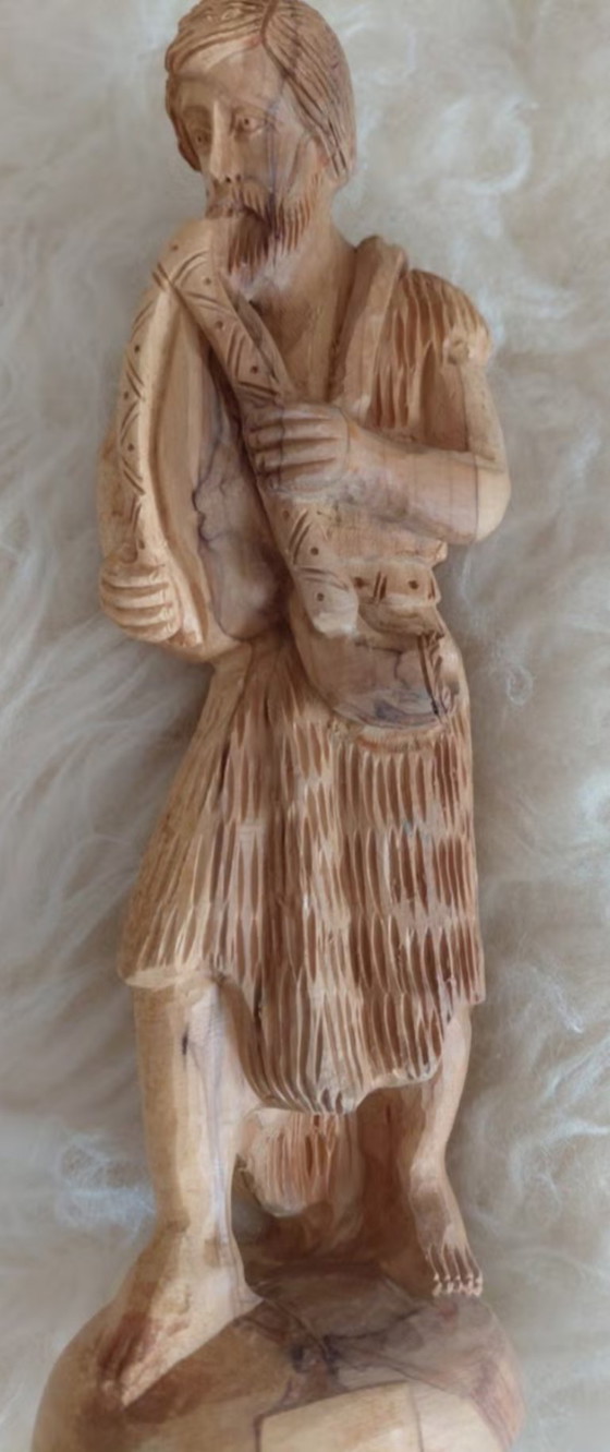 Set Presepe in Legno d'Ulivo Intagliato a Mano, 15 Pezzi XL, Sculture, Marrone (foto 3 di 6)