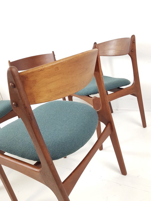 Sedie vintage Erik Buch modello 49 tessuto lana vergine De Ploeg