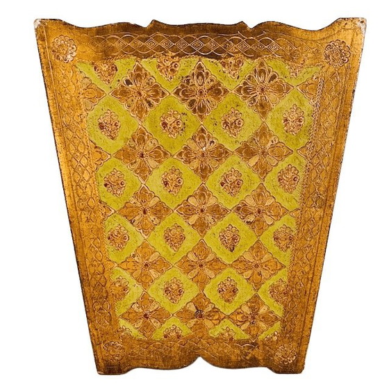 Image 1 of Vintage Florentiner Gold Hollywood Regency Mülleimer Barock Rokoko 1970er Jahre