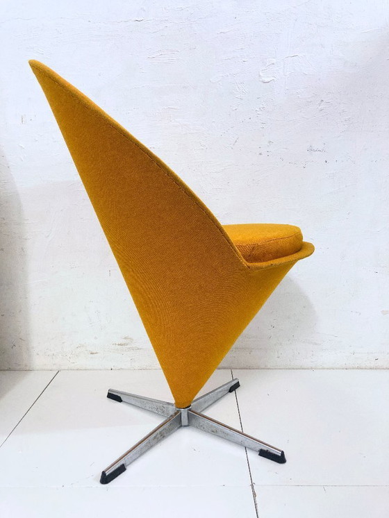 Image 1 of Chaise Cone de Verner Panton, chaise en forme de cornet de glace, design des années 1950/60, couleur orange