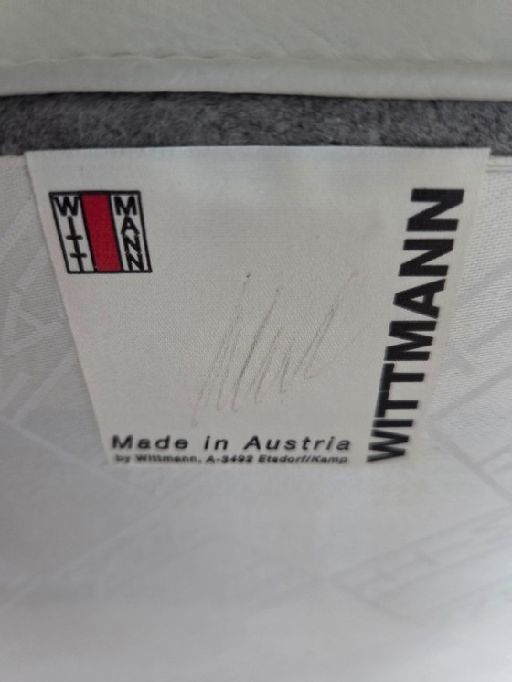 Image 1 of 4 wit leren eetkamerstoelen Wittmann