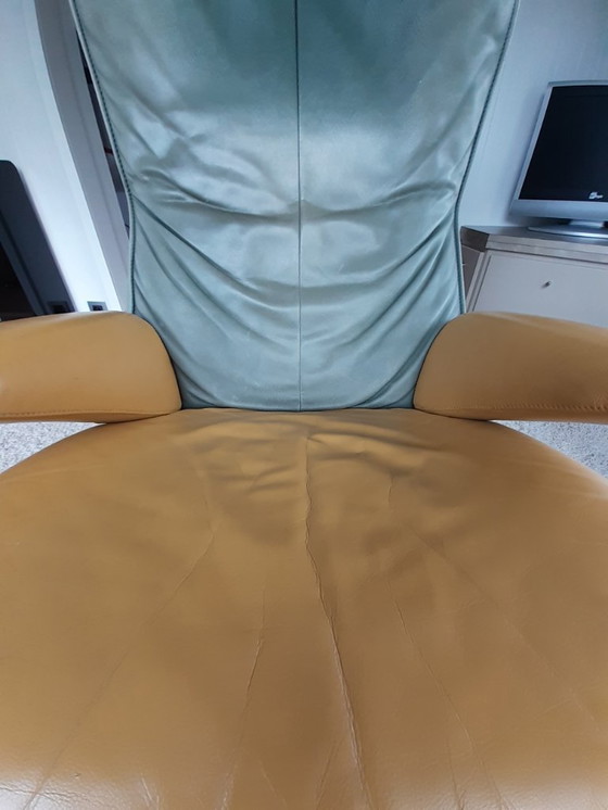 Image 1 of vintage zetel van Jori met voetbank