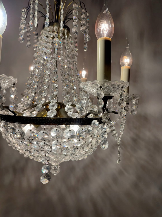 1960s Hot Air Balloon Crystal Chandelier – Brass (photo 2 of 15)