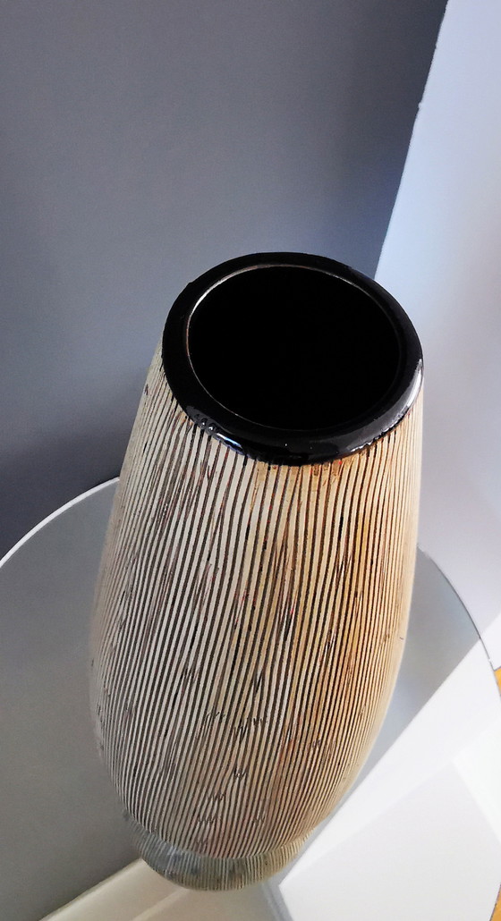 Image 1 of British School Glazed Stoneware/Ceramics. Sgraffito, late 20th century