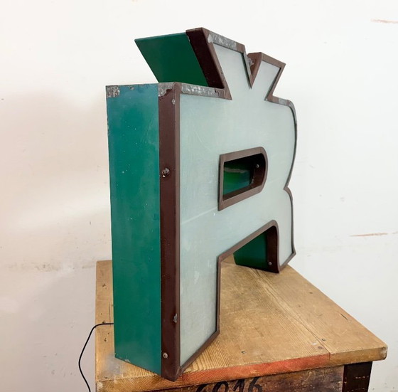 Image 1 of Large Vintage Illuminated Advertising Letter Ř , 1960s