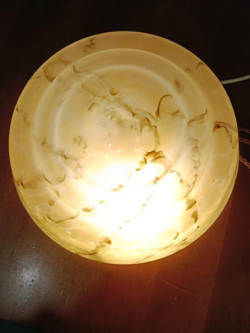 Art Deco Marbled Glass Lamp, 1930s (G.E.B Kunstglas)