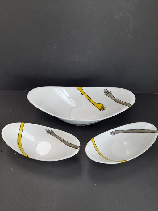 Set of 3 Corry Ammerlaan dishes for Artihove 80s