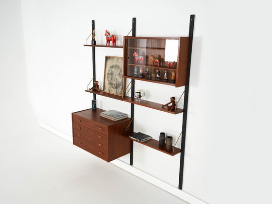 Image 1 of Teak wall unit PS System, Danish design, 1960s, manufactured by Randers Møbelfabrik
