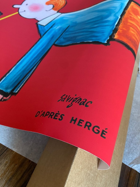 Image 1 of "Tintin Orange" Soda illustration by Savignac after Hergé - Poster 100 x 70 cm