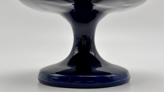 Thulin Earthenware - Cobalt Blue Art Deco Vase Nr.1532 – Faïenceries de Thulin, Ceramic (photo 10 of 13)