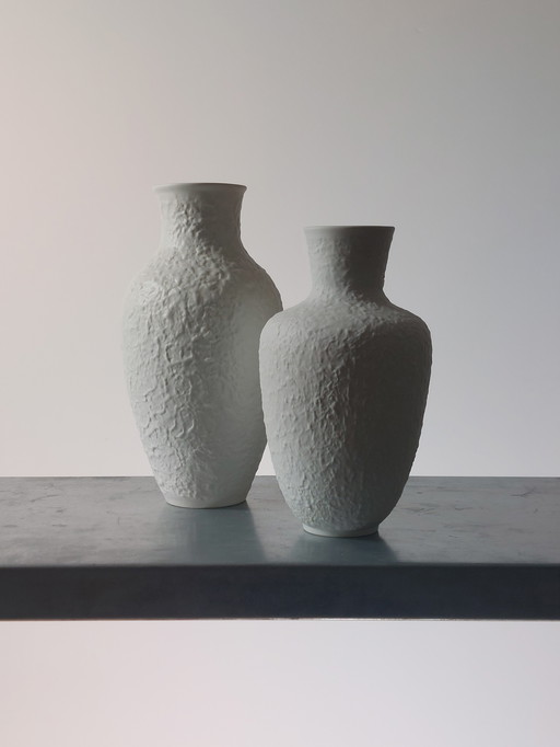 Paar vintage Vase Metzler Ortloff Biskuitporzellan 