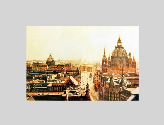Image 1 of Berlin Cathedral. Berlin Cathedral. Germany drawing. Berlin cityscape.