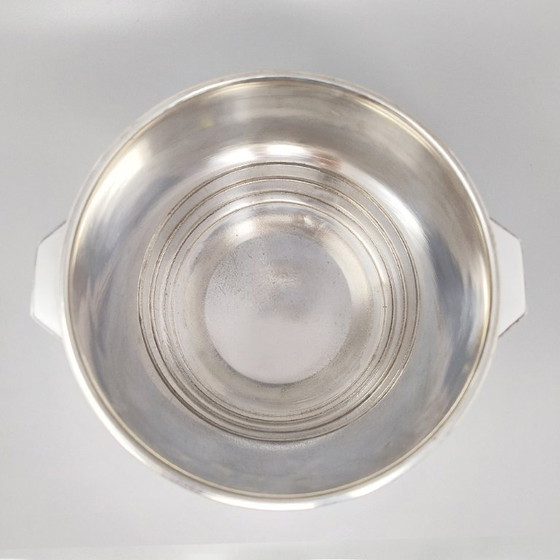 Art Deco Silver-Plated Champagne Bucket by Luc Lanel for Christofle Gallia Collection, France, 1930 (photo 8 of 9)