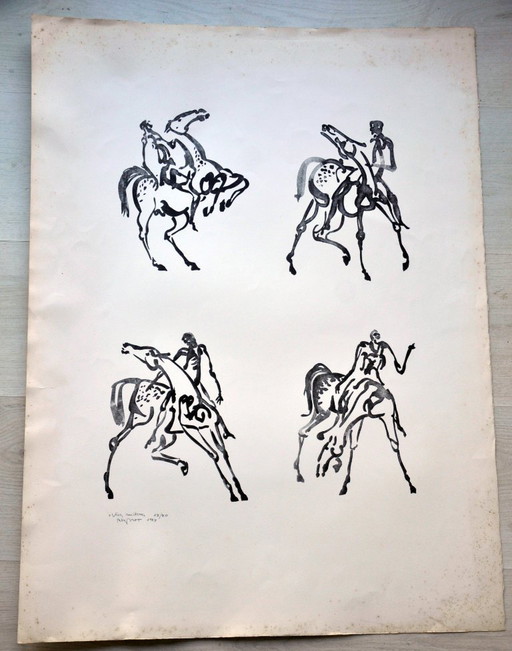 Rik Poot "4 riders" Litho