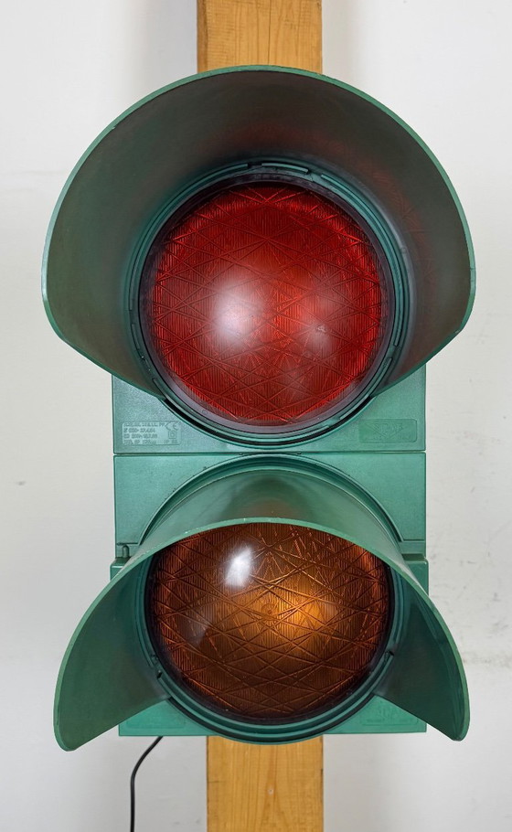 Image 1 of Vintage groene Italiaanse verkeerslichten, jaren 80
