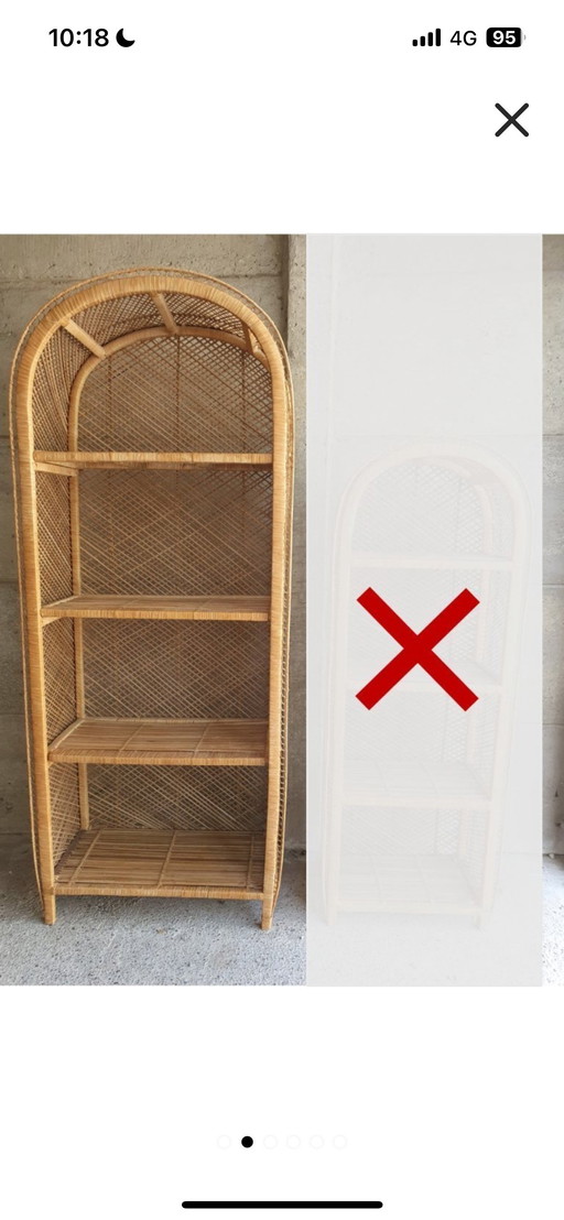 Nice rattan bookcase for sale