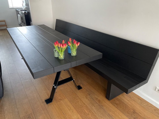 Image 1 of Custom-made oak dining table with bench