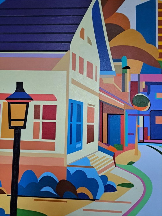 Image 1 of Quadro astratto colorato "Home Sweet Home" - acrilico su MDF di Franklin van Dam (95x95 cm)