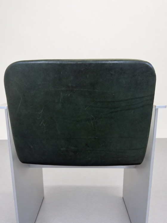 Set of 2 Flutz Cassina Chairs Michael Anastassiades Steel, Leather, Dining chairs, Green (photo 4 of 13)