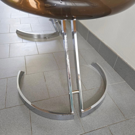 Image 1 of SET DI 4 SEDIE VINTAGE EUROSTEEL DEL 1970, IN PLEXIGLASS E CROMATO, DISEGNATE DA DLG BORIS TABACOFF