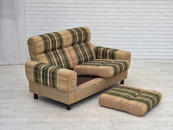 Image 1 of 1980s, Danish 2-seater sofa by Nisbo Horsens, furniture wool.