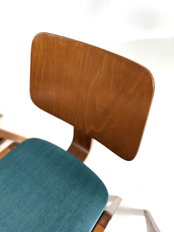 Image 1 of 6x chaise empilable vintage en contreplaqué, style Egon Eiermann '60s