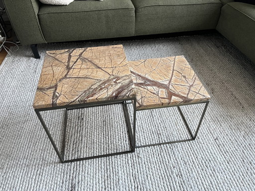 Set of marble coffee tables 40x40