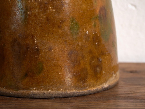 Pair of Antique Glazed Ceramic Jugs, Central Europe, circa 1920 #3, Crockery, Brown (photo 5 of 12)