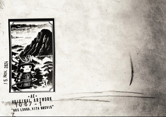 Image 1 of Illustration de Pikachu (Pokémon) en route vers le soleil levant