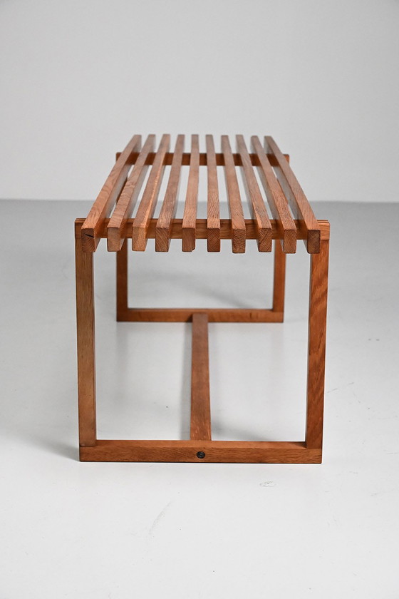 Image 1 of Prachtig eiken lattenbankje