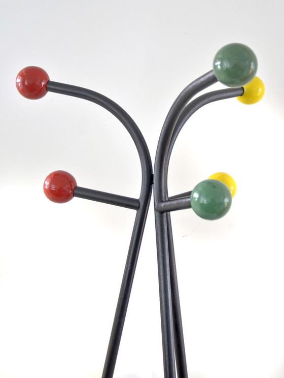 Image 1 of Large free standing coat rack colourful design by Roger Feraud, 1950s
vintage