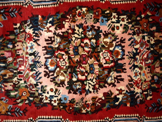 Image 1 of Handgemaakt vintage Perzisch Bakhtiari-tapijt 3,7' x 4,9' (114 cm x 152 cm) jaren 70 - 1C315