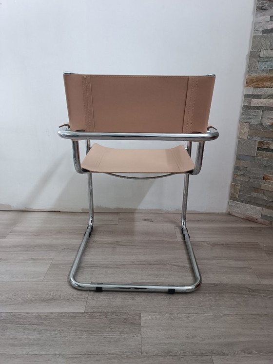 Freischwinger-Sessel Bauhaus Italien 1980er Jahre – Metal, Leather (photo 6 of 15)