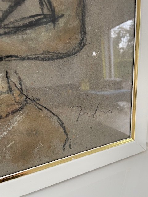 Image 1 of Œuvre d'art originale au crayon pastel - Nu féminin