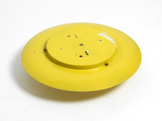 Image 1 of Large Mid-Century Wall or Ceiling Lamp Made of Glass with Metal Reflector in Yellow from Kaiser Leuchten